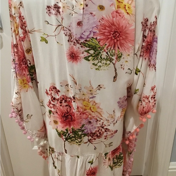 FUN Z&L SUMMERY PONCHO TOP W/ CUTE FRINGE SZ S/M - Picture 8 of 16